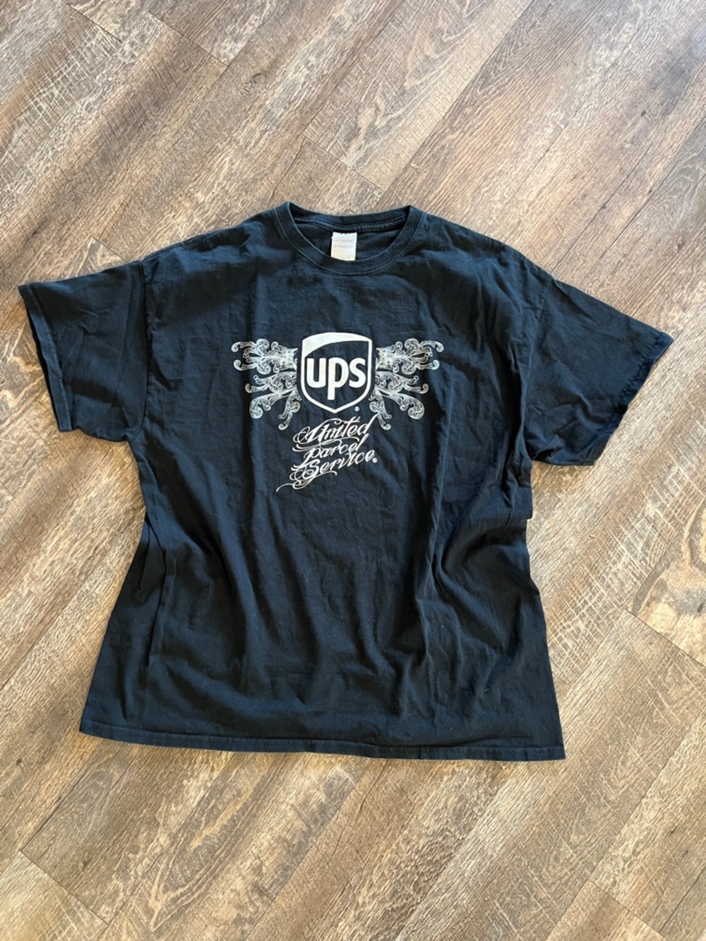 Black Cotton UPS Graphic Tee